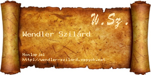 Wendler Szilárd névjegykártya